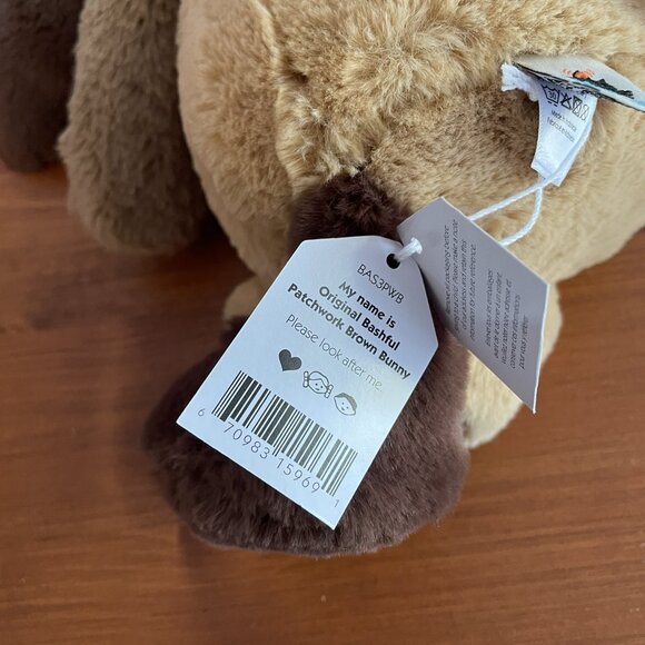 Jellycat Bashful Patchwork Brown Bunny Plush - Picture 7 of 7